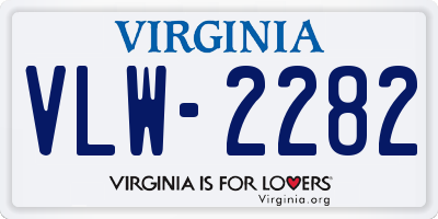 VA license plate VLW2282