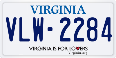 VA license plate VLW2284