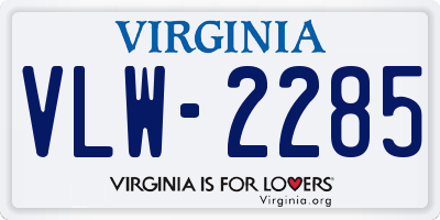 VA license plate VLW2285