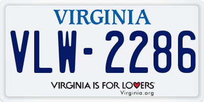 VA license plate VLW2286