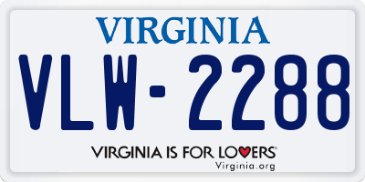 VA license plate VLW2288