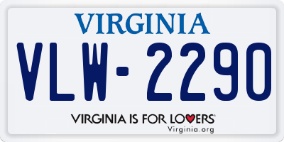 VA license plate VLW2290