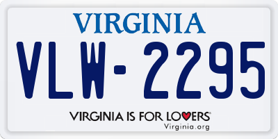 VA license plate VLW2295