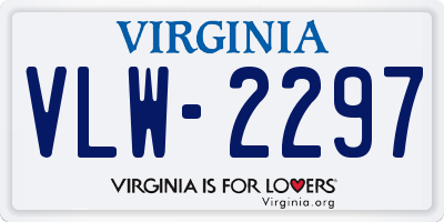 VA license plate VLW2297