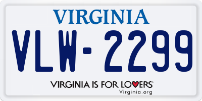 VA license plate VLW2299