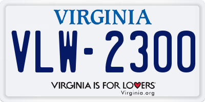 VA license plate VLW2300