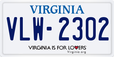 VA license plate VLW2302