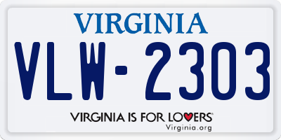 VA license plate VLW2303