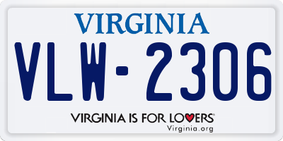 VA license plate VLW2306