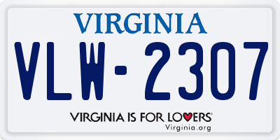 VA license plate VLW2307