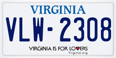 VA license plate VLW2308