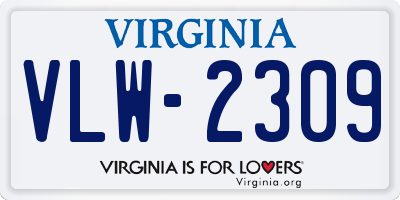 VA license plate VLW2309