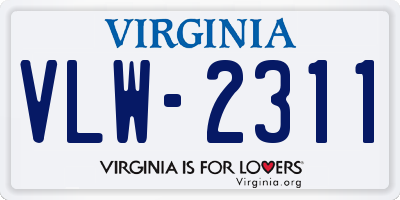 VA license plate VLW2311