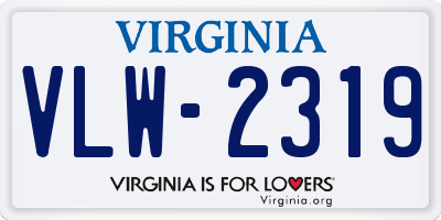 VA license plate VLW2319