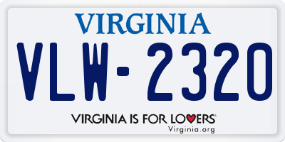 VA license plate VLW2320