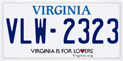 VA license plate VLW2323