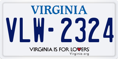 VA license plate VLW2324