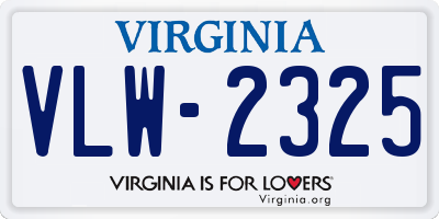 VA license plate VLW2325