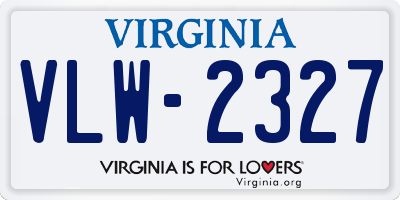 VA license plate VLW2327