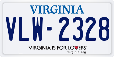 VA license plate VLW2328