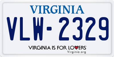 VA license plate VLW2329