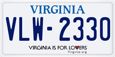 VA license plate VLW2330