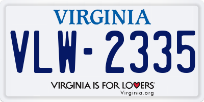 VA license plate VLW2335