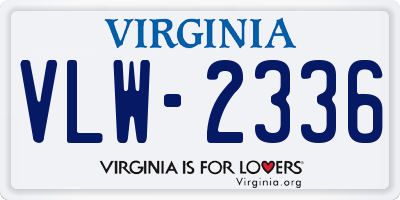 VA license plate VLW2336