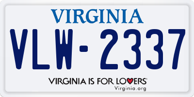 VA license plate VLW2337