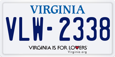 VA license plate VLW2338