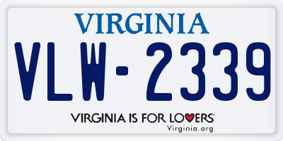 VA license plate VLW2339