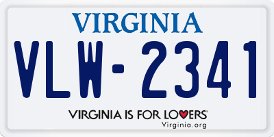 VA license plate VLW2341