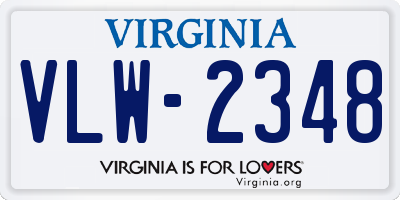 VA license plate VLW2348