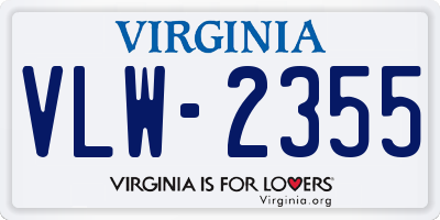 VA license plate VLW2355