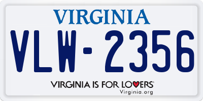 VA license plate VLW2356