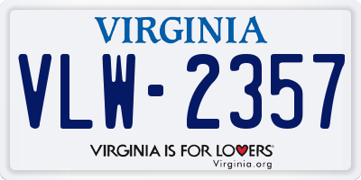 VA license plate VLW2357