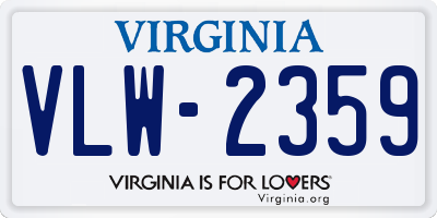 VA license plate VLW2359