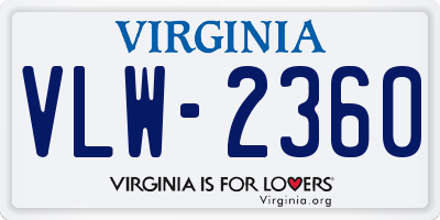 VA license plate VLW2360