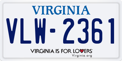 VA license plate VLW2361