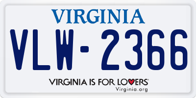 VA license plate VLW2366