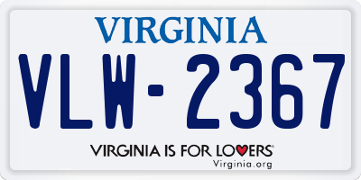 VA license plate VLW2367