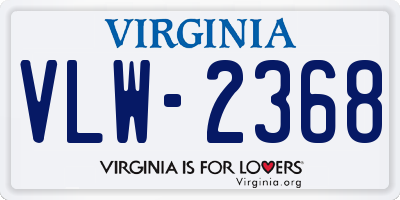 VA license plate VLW2368