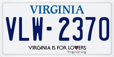 VA license plate VLW2370