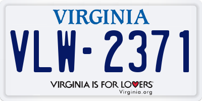 VA license plate VLW2371