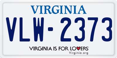 VA license plate VLW2373