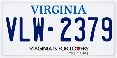 VA license plate VLW2379