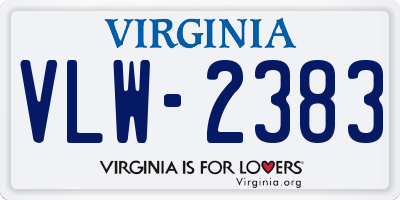 VA license plate VLW2383