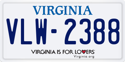 VA license plate VLW2388