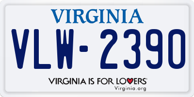 VA license plate VLW2390