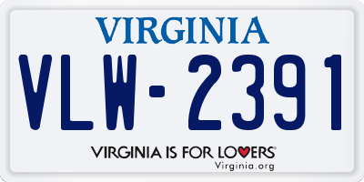 VA license plate VLW2391